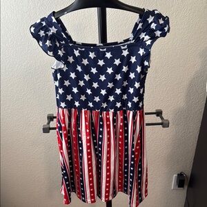 Patriotic Stars and Stripes Kids Dress